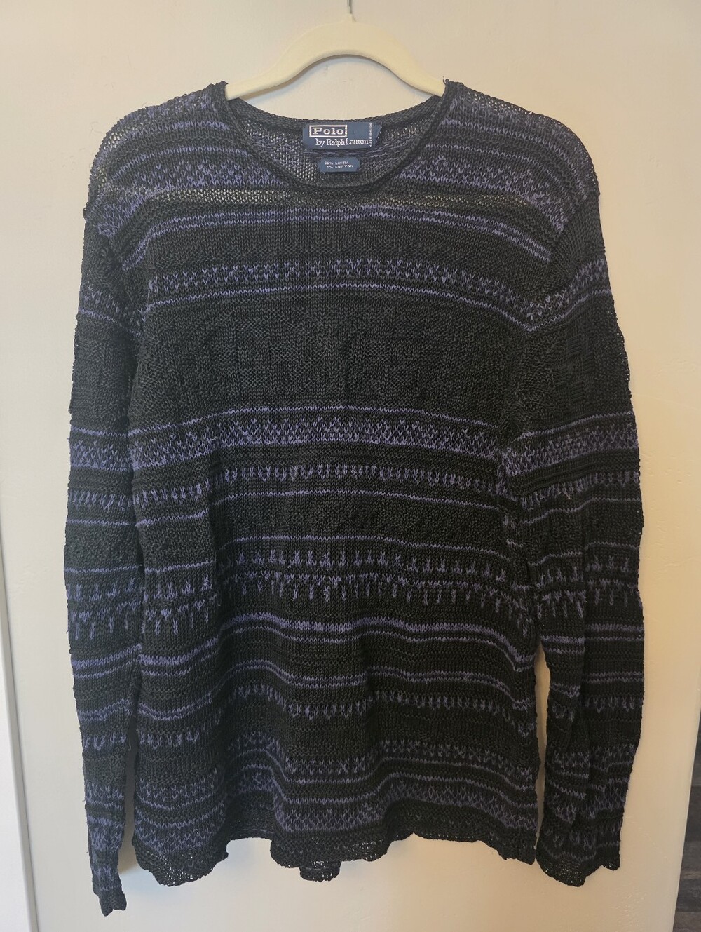 Polo by Ralph Lauren Linen Blend Sweater Large Vintage Y2K